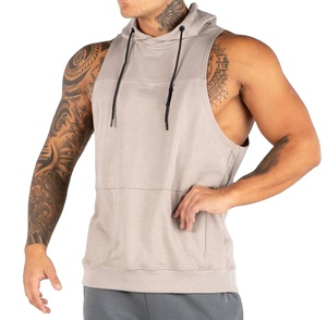 Sudadera con Capucha sin Mangas al por Mayor para Hombre, Spandex/Poliéster, Logotipo Personalizado Impreso, Talla XL, Nueva, Transpirable, de Secado Rápido, Estilo Urbano - Product Image 1