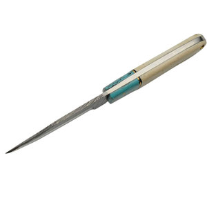 Cuchillo de caza de acero de Damasco hecho a mano con mango de madera de alta calidad, cuchillo de caza plegable para acampar de 73 capas - Product Image 5