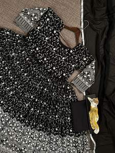 Elegante última moda pakistaní vestido Anarkali Salwar Kameez Dupatta conjunto pesado Faux Georgette hilo largo fiestas de lujo - Product Image 6