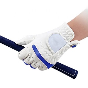 Professional PU Slip-Resistant Design Breathable Left Hand White Blue for Outdoor Sport Golf <b>Gloves</b> - Product Image 4
