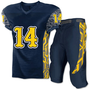 Uniforme de fútbol americano de poliéster de talla grande transpirable unisex, alta calidad, hecho a medida, conjuntos cortos al por mayor, técnicas impresas - Product Image 3