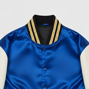 Chaqueta Bomber Varsity de Cuero con Parches y Logotipo Personalizado de Diseñador OEM de Alta Calidad para Hombre - Product Image 4