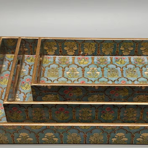 Premium Glossy Enamel Printed Wooden Tray Set with Gold Foil Finish Durable and Stylish for Coffee, Snacks, and Tea Time Use - Product Image 1