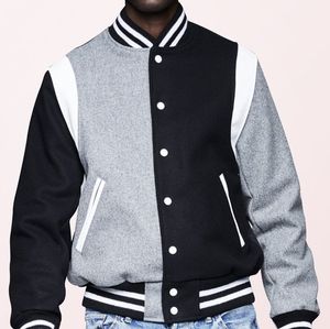 Chaqueta de lana de béisbol Varsity Letterman Bomber y mangas de cuero genuino - Product Image 2