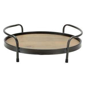 Bandeja de madera rectangular con mango de metal rústico para uso decorativo en casas de campo y propósito de regalo - Product Image 6