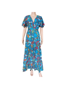 เดรสเดินชายหาดยาวถึงพื้นสำหรับผู้หญิงเดรสผ้าทอลายสัตว์โรแมนติกแขนกุดสีล้วนสไตล์หวาน - Product Image 6