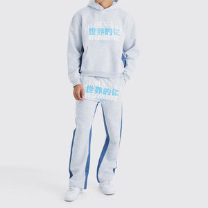 Nouveau style, logo personnalisé, survêtement d'hiver en coton évasé pour homme, jogging, streetwear, ensemble sweat-shirt et pantalon de jogging, séchage rapide, respirant - Product Image 1