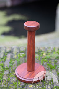 ฐานวางหมวกนักรบยุคกลาง ทำจากไม้ ของตกแต่งบ้าน ฐานไม้สำหรับหมวกนักรบยุคกลาง ตัวช่วยที่สมบูรณ์แบบ ฐานไม้สีน้ำตาล - Product Image 6