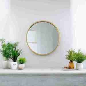 กระจกอลูมิเนียมกลมสำหรับแขวนติดผนังกระจกห้องน้ำสำหรับตกแต่งบ้านหรือขายต่อ - Product Image 1