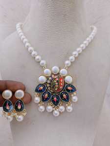 Meenakari artisanat Premium Antique poids léger collier Unique perle ornementation personnalisable en vrac ensembles de bijoux de mode - Product Image 4