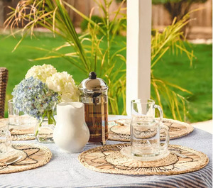 Manteles Individuales de mimbre Natural, juego de 6 manteles individuales de tejido redondo para algas marinas, D15 pulgadas - Product Image 4