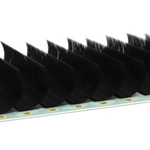 Bandejas de pestañas de seda y cachemira negro mate, mixtas, de fácil aplicación, volumen fácil de formar, sin torsiones, densas, suministros de pestañas de cachemira al por mayor - Product Image 2