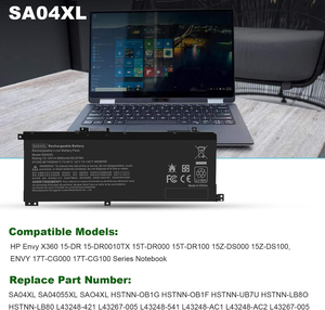 แบตเตอรี่เปลี่ยนแล็ปท็อป SA04XL สำหรับ15m-dr0011dx 15m-ds0011dx ที่ X360ใหม่ได้15m-ds0xxx Li-ion 15.12V ชาร์จได้55.67Wh - Product Image 3