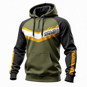 Sudadera con Capucha Sublimada para Hombre, Talla Grande, Personalizable, Ropa Deportiva Duradera, Estilo Urbano Informal, Mezcla de Poliéster y Algodón Básico - Product Image 5