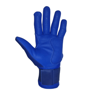 Guantes de bateo de softbol transpirables duraderos de calidad superior Guantes de bateo de béisbol de cuero azul bebé con puño de correa ajustable - Product Image 6