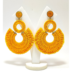 Pendientes de rafia para mujer hechos a mano a la moda a precios mayoristas para fiestas de boda de verano - Product Image 2