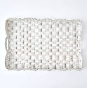 Bandeja de ratán Rectangular lavada en blanco respetuosa con el medio ambiente decorativa multiusos de excelente calidad - Product Image 2