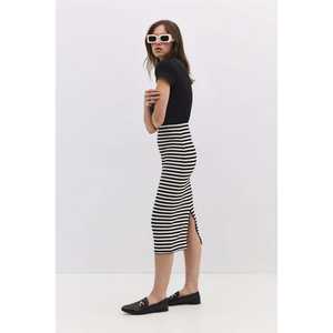 Falda Midi Informal con Bordado y Decoración Estampada, Talla XS, Material de Spandex y Algodón, Cintura Imperio, Estilo Formal - Product Image 5