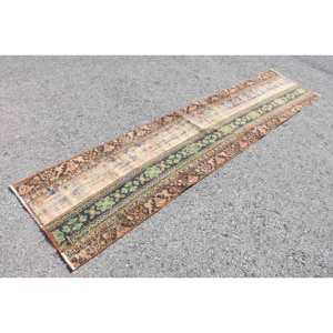 Classique Beige Vert 2.2 X 9.3ft Laine Aubusson Design Salon Tapis Patchwork Rectangle Buffet Tapis Latex Tapis Turc - Product Image 2