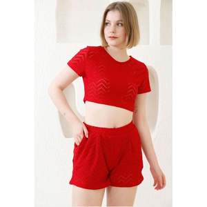 Shorts de malla rojos para mujer Topshow, producto al por mayor - Product Image 2