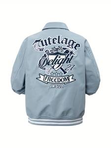 High Quality Custom Made Embroidery Patches Manufacturer Fashion Design Wool Collar Stand <b>Men's</b> Winter Windproof <b>Jacket</b> - Product Image 2