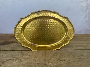 Plateau de service décoratif en aluminium et laiton avec motif floral idéal pour la décoration de la salle à manger et du salon - Product Image 4