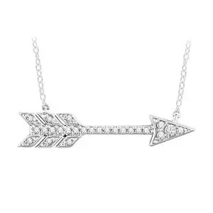 Wholesale best 14k 1.30ct White Glod Arrow Lab diamond necklace Chain Price