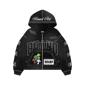 Sudadera con capucha de gran tamaño de invierno para hombre, cálida, ecológica, a prueba de viento, transpirable, estilo de calle con diseño personalizado y bolsillo - Product Image 3