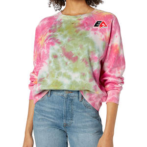 Chaqueta de gimnasio de algodón 100% para mujer, Sudadera de cuello redondo de lana de gran tamaño, Jersey largo con logotipo frontal, jersey de corte corto transpirable - Product Image 1