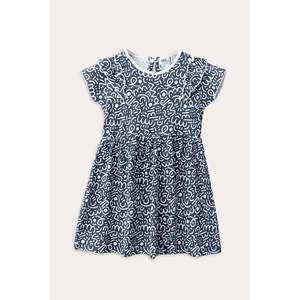 Robe graphique Doodle pour filles Robe mignonne bleue GF05-Jeans pour petites princesses - Product Image 1