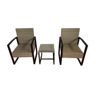Ensemble de meubles de jardin en rotin moderne - Ensemble de patio en osier 3 pièces pour salon, salle à manger, cour