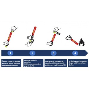 Inhibiteur de Feu en Acier 100 Secondes Outil de Lutte Contre l'Incendie Longueur 32,8 cm Poids 0,365 kg - Product Image 3