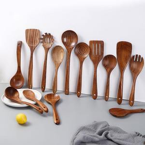 Outils culinaires pour la cuisine meilleur ensemble de cuillères en bois spatule et cuillères en bois écologiques pour la cuisine quotidienne - Product Image 6