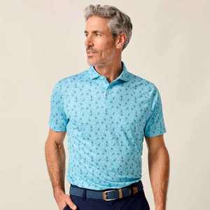 Polos de golf de manga corta con logotipo personalizado, ropa de verano transpirable con estampado digital de poliéster y spandex - Product Image 1