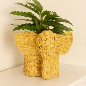 Panier à plantes en rotin éléphant, rotin naturel, fait à la main, porte-plante décoratif - Product Image 3