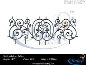Barandilla de Balcón de Lujo, Moderna y Duradera, de Hierro Fundido Negro Diamante, sin Marco, Acabado Gris Metálico de Alto Brillo, con Acabado de Granallado y Protección UV - Product Image 3