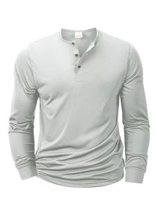 Men's Long Sleeved <b>Henley</b> Neck <b>T</b>-<b>shirt</b> Slim Fit Bottoming <b>Shirt</b> Fitness Tops Tees Button Neck Casual Cozy <b>T</b> <b>shirt</b> - Product Image 6