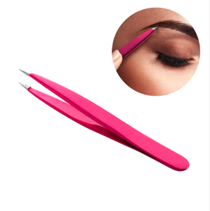 Pinzas de Depilar de Acero Inoxidable de Alta Calidad, Color Rosa, Personalizadas con Marca Privada, Puntas Inclinadas para Eliminar Pelos Encarnados y Desgarros - Product Image 6