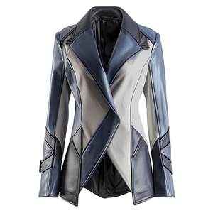 Chaqueta Blazer de Piel de Oveja 100% Genuina de Alta Calidad, Entallada, para Mujer, Chaqueta de Negocios, Forro Transpirable, Bolsillos, Boda, Invierno, Casual - Product Image 1