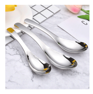 Cuillère à soupe en acier miroir Cuillère à soupe plate de ménage de haute qualité Ensemble de couverts Cuillère à soupe Ensemble de couverts Meilleur prix - Product Image 6