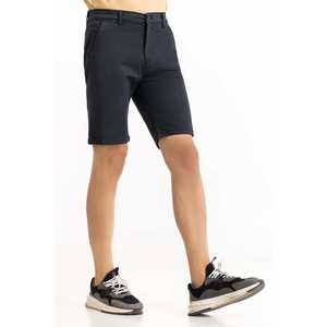 Pantalones Cortos de Cintura Media 100% Algodón Azul Marino MN-SHT-SS23-003, Pantalones Cortos Lisos Teñidos, Pantalones Cortos Cargo hasta la Rodilla con Spandex, Talla XXS - Product Image 4