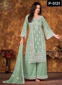 Nouveau Designer Broderie Lourde et Séquence Travail Mariage et Festival Porter Salwar Kameez Costume avec Net Dupatta avec Bordure en Dentelle - Product Image 3