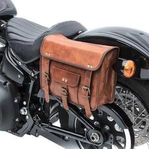 Grand sac de moto unisexe en cuir véritable personnalisable avec motif de bonbon vintage et logo personnalisé pour le voyage. - Product Image 5