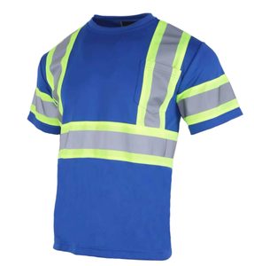 T-shirts de sécurité réfléchissants de haute qualité, visibilité, équipage, fitness, manches courtes, t-shirt de sécurité haute visibilité, polo réfléchissant pour garçons - Product Image 3