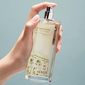 For Roma White Cologne Daily Use 100ML <b>Small</b> Glass <b>Bottle</b> <b>Perfume</b> with Rose and Mixed Fragrance Oil - Product Image 1