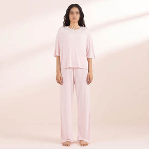 Ensemble pyjama sexy pour femme, col en V, respirant, thermique, avec taille élastique, couleur unie, pour l'hiver 2026 - Product Image 6