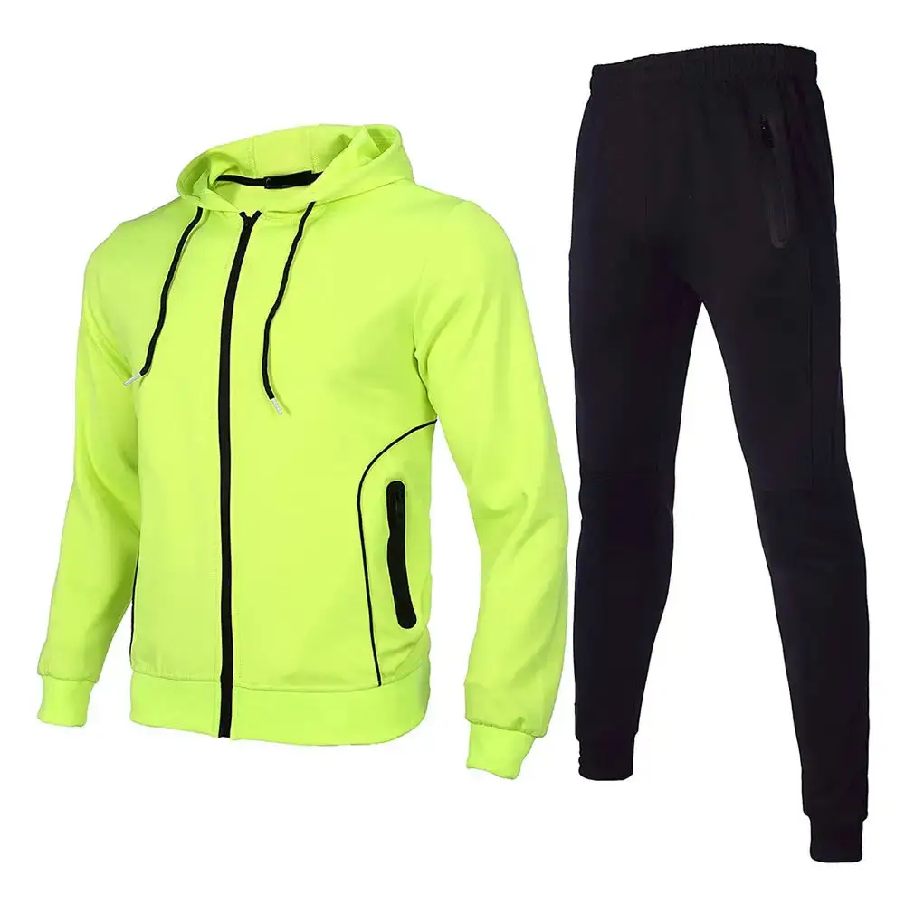 Roupa de treino com zip jaqueta para homens, novo estilo de roupa de treino com logotipo personalizado de alta qualidade, faça você mesmo o seu próprio traje de treino
