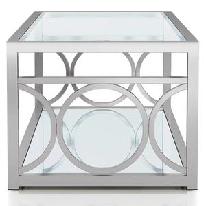 Modern Eco-Friendly <b>Coffee</b> <b>Table</b> with Stainless Steel Frame and Clear Tempered <b>Glass</b> <b>Top</b> for Living Room Furniture Indoor Use - Product Image 3
