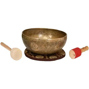 Cuenco Tibetano para cantar, cuenco con sonido para meditación, hecho a mano, Yoga, Chakra, curación, atención plena, alivio del estrés, espiritual único - Product Image 4