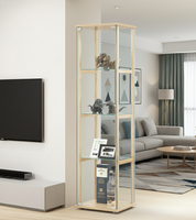 Lemari Penyimpanan Seni Modern Satu Pintu Kaca Tempered Perabot Rumah Tangga Model TMG G27 untuk Rumah Kantor, Pintu Masuk, Ruang Tamu Buatan Taiwan